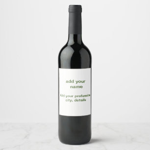 Eenvoudige minimale groene add jouw tekst name fot wijn etiket