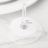 Eenvoudige minimale groene add jouw tekst name fot wijnglaslabel (Dichtbij)