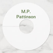 Eenvoudige minimale groene add jouw tekst name fot wijnglaslabel (Achterkant)