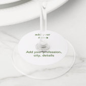 Eenvoudige minimale groene add jouw tekst name fot wijnglaslabel (Dichtbij)