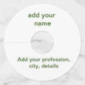 Eenvoudige minimale groene add jouw tekst name fot wijnglaslabel (Achterkant)