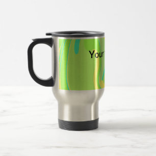 Eenvoudige minimale groene aquarel glitters voeg t reisbeker