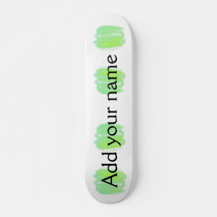 Eenvoudige minimale groene gele voeg uw naam water persoonlijk skateboard