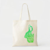 Eenvoudige minimale groene gras gradiënt paashaas tote bag (Voorkant)