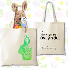 Eenvoudige minimale groene gras gradiënt paashaas tote bag