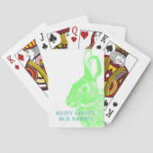 Eenvoudige minimale groene paashaas pokerkaarten (Achterkant)