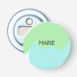 EENVOUDIGE MINIMALE GROENE VOEG JE NAAM TOE GIFT   BUTTON FLESOPENER