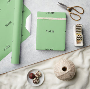 EENVOUDIGE MINIMALE GROENE VOEG JE NAAM TOE GIFT CADEAUPAPIER