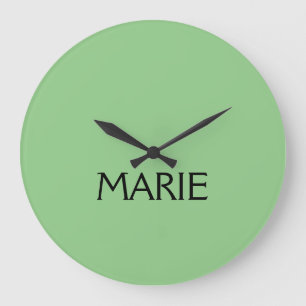 EENVOUDIGE MINIMALE GROENE VOEG JE NAAM TOE GIFT  GROTE KLOK