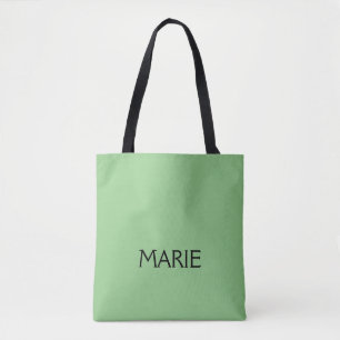 EENVOUDIGE MINIMALE GROENE VOEG JE NAAM TOE GIFT TOTE BAG