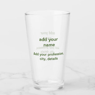 Eenvoudige minimale groene voeg uw tekst naam foto glas