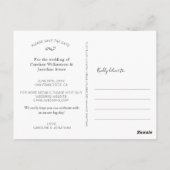 Eenvoudige minimale grote fotobruiloft bespaart de briefkaart (Achterkant)