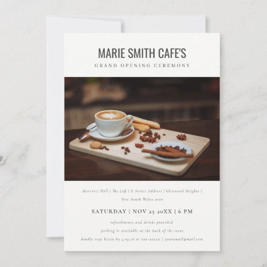 Eenvoudige minimale Grote Openingsuitnodiging voor Bedankkaart (Voorkant)