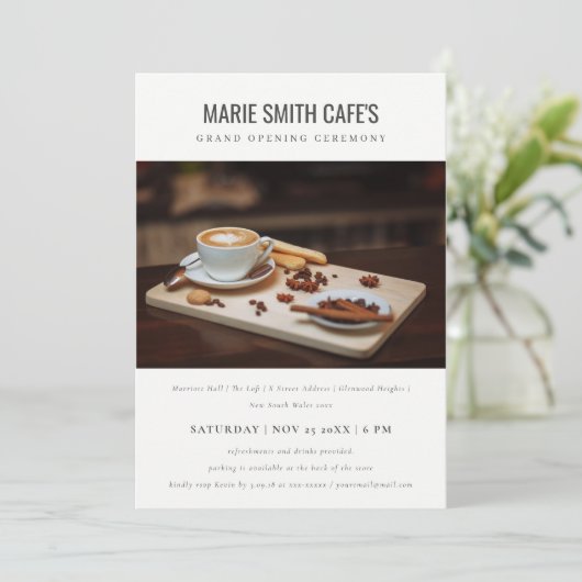 Eenvoudige minimale Grote Openingsuitnodiging voor Bedankkaart (Staand voorkant)