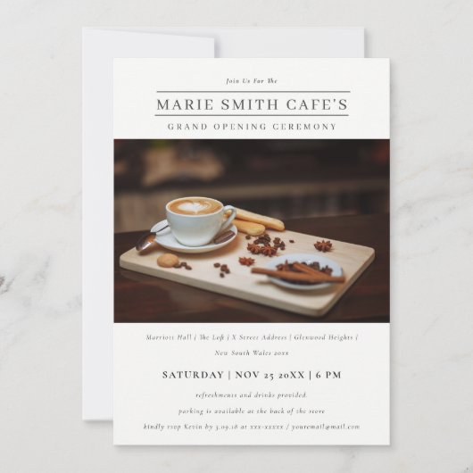 Eenvoudige minimale Grote Openingsuitnodiging voor Bedankkaart (Voorkant)