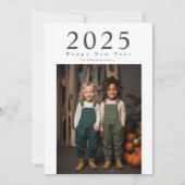 Eenvoudige minimale Happy New Year Card Feestdagenkaart (Voorkant)