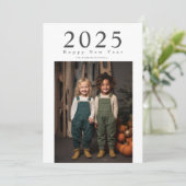 Eenvoudige minimale Happy New Year Card Feestdagenkaart (Staand voorkant)