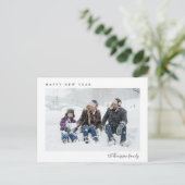 Eenvoudige, minimale, Happy Nieuwjaarsfoto Briefkaart (Staand voorkant)