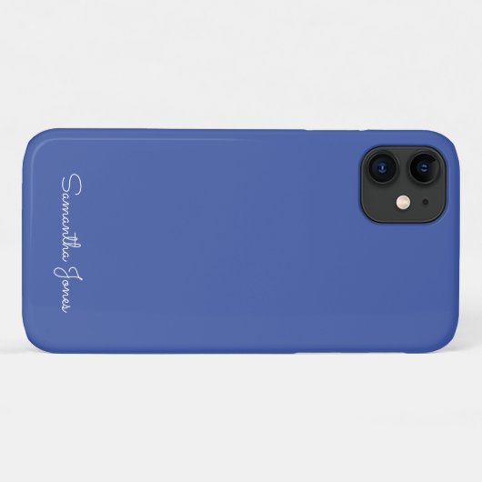Eenvoudige, minimale helderblauw Case-Mate iPhone case (Achterkant (horizontaal))