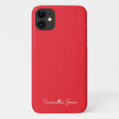 Eenvoudige, minimale helderrood Case-Mate iPhone case (Achterkant)