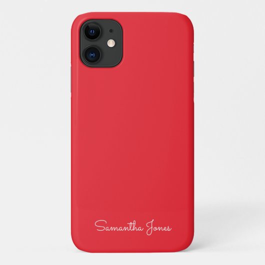 Eenvoudige, minimale helderrood Case-Mate iPhone case (Achterkant)