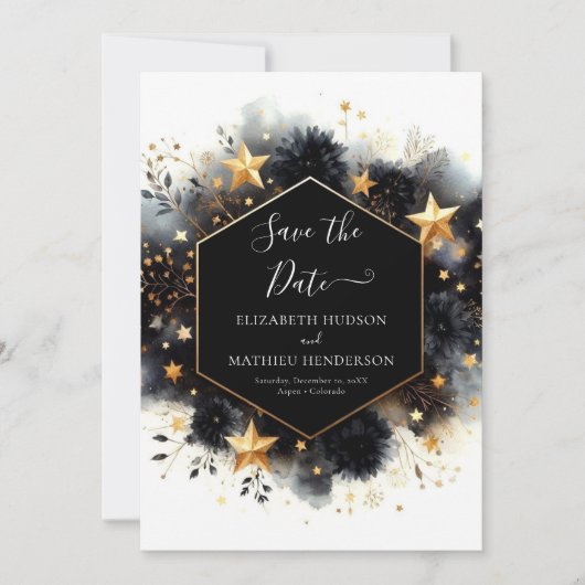 Eenvoudige minimale hemelse bruiloft save the date (Voorkant)