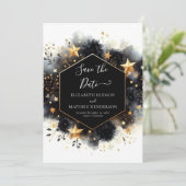 Eenvoudige minimale hemelse bruiloft save the date (Staand voorkant)