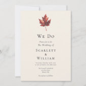 Eenvoudige minimale Herfst Leaf Cream We Do Weddin Kaart (Voorkant)