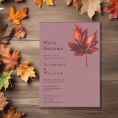 Eenvoudige minimale Herfst Leaf Mauve We zijn verl Kaart