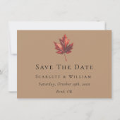 Eenvoudige minimale Herfst Leaf Terracotta bruilof Save The Date (Voorkant)