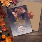 Eenvoudige minimale Herfst Leaf Terracotta bruilof Save The Date
