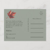 Eenvoudige minimale Herfst Sage Groene bruiloft Da Briefkaart (Achterkant)