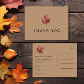 Eenvoudige minimale Herfst Terracotta bruiloft dan Briefkaart