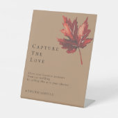 Eenvoudige minimale Herfst Terracotta bruiloft has Reclamebord Met Voetstuk (Voorkant)