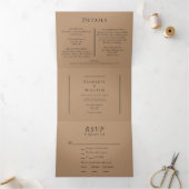 Eenvoudige minimale Herfst Terracotta Entree RSVP  Drieluik Uitnodiging (Binnen)