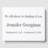 Eenvoudige, minimale herinneringen-gids gastenboek (Voorkant)