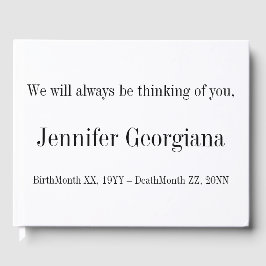 Eenvoudige, minimale herinneringen-gids gastenboek