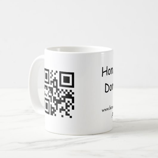 Eenvoudige minimale honingmadonatie bruiloft q of  koffiemok (Voorkant links)