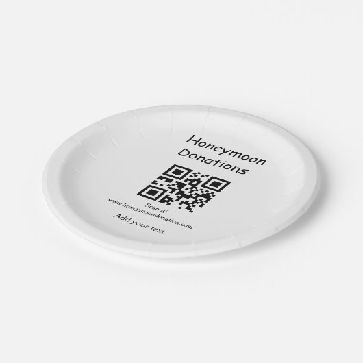 Eenvoudige minimale honingmadonatie bruiloft q of  papieren bordje (Gekanteld)