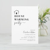 Eenvoudige minimale housewarming party kaart (Staand voorkant)