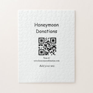 Eenvoudige minimale huwelijksdonaties bruiloft q r legpuzzel