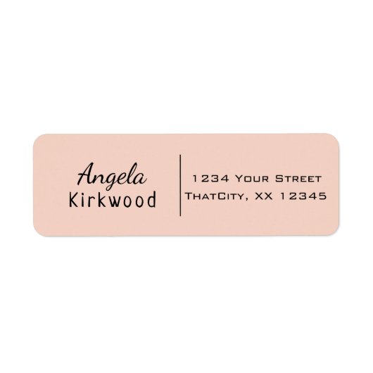 Eenvoudige, minimale, informele Casual Blush roze Etiket (Voorkant)