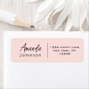 Eenvoudige, minimale, informele Casual Blush roze Etiket