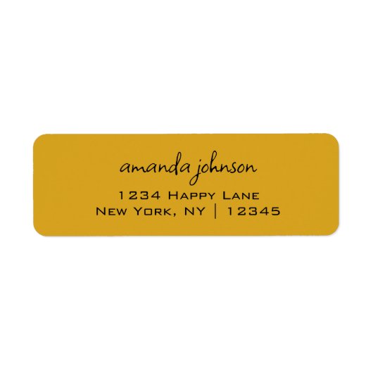 Eenvoudige minimale informele Casual mosterd Etiket (Voorkant)