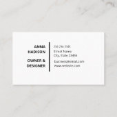 eenvoudige minimale interieurontwerper moderne log visitekaartje (Achterkant)