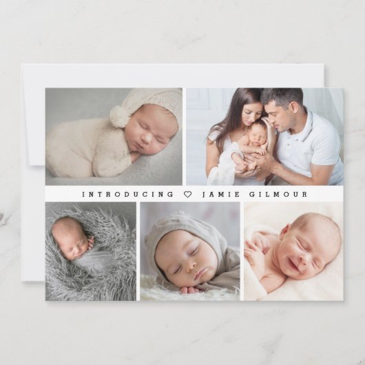 Eenvoudige minimale introductie van Baby-foto's Kaart (Voorkant)