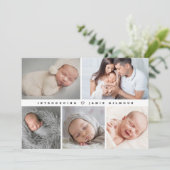 Eenvoudige minimale introductie van Baby-foto's Kaart (Staand voorkant)