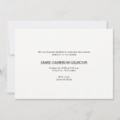 Eenvoudige minimale introductie van Baby-foto's Kaart (Achterkant)