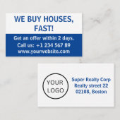 Eenvoudige minimale investering in onroerend goed visitekaartje (Voorkant / Achterkant)