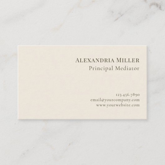 Eenvoudige minimale Ivoor Gold Leaf Logo Visitekaartje (Voorkant)